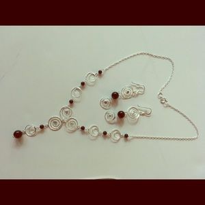 Sterling Silver necklace with matching earrings